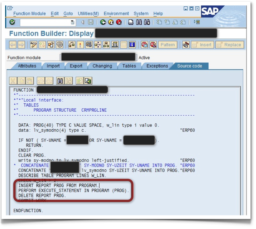 Security issue: Backdoor/Rootkit Analyis of SAP ABAP Systems- Risk Assessment Results show malicious intent